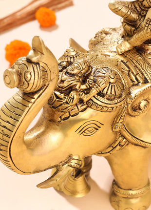 Brass Asthalakshmi Elephant Statue (12 Inch)