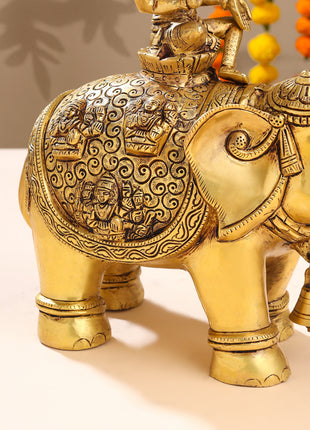 Brass Asthalakshmi Elephant Statue (12 Inch)