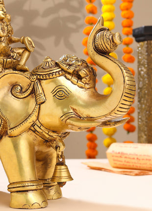 Brass Asthalakshmi Elephant Statue (12 Inch)