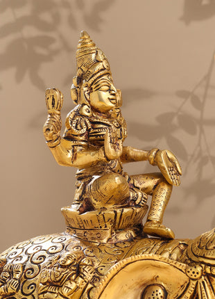 Brass Asthalakshmi Elephant Statue (12 Inch)