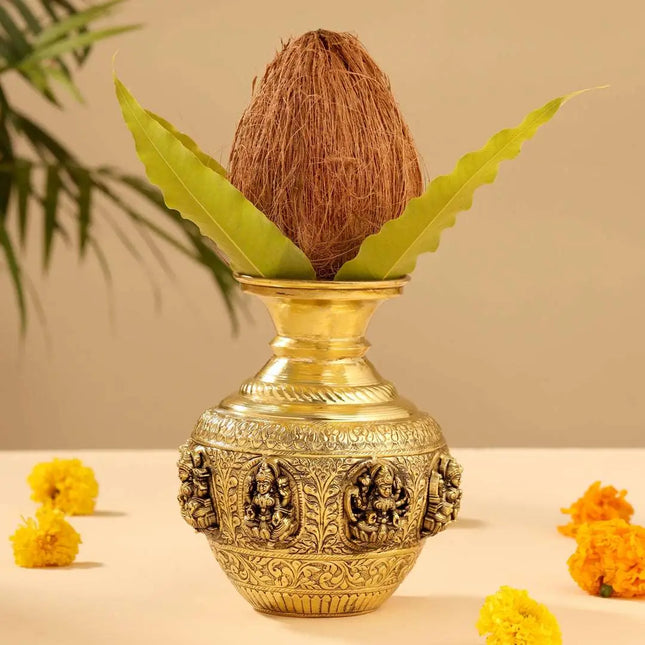 Brass Ashtalakshmi Kodam / Kalash