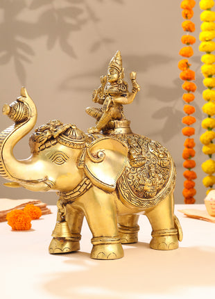 Brass Asthalakshmi Elephant Statue (12 Inch)