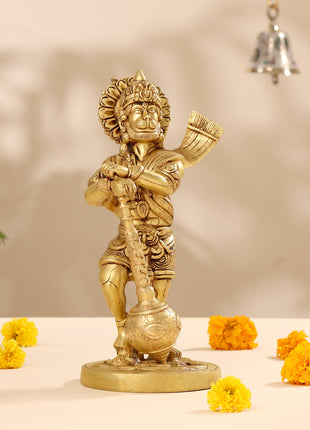 Brass Lord Hanuman Standing Idol (14 Inch)