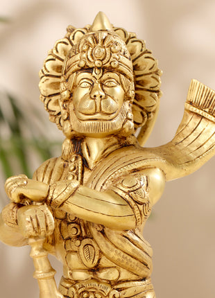 Brass Lord Hanuman Standing Idol (14 Inch)