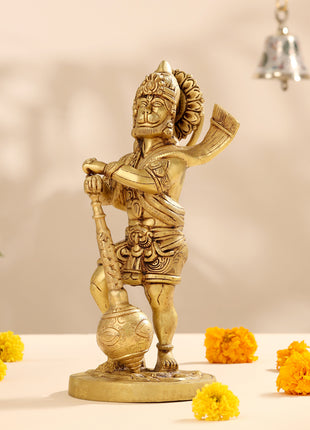 Brass Lord Hanuman Standing Idol (14 Inch)