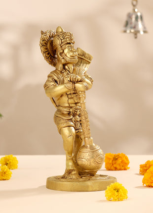 Brass Lord Hanuman Standing Idol (14 Inch)