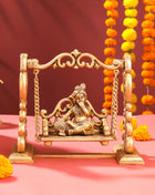 Brass Superfine Laddu Gopal On Swing/Jhula (7.5 Inch)