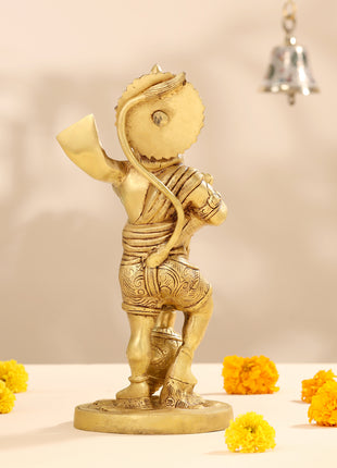 Brass Lord Hanuman Standing Idol (14 Inch)