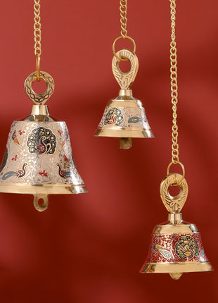 Brass Wall Hanging Meenakari Temple Bell