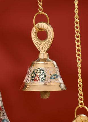 Brass Wall Hanging Meenakari Temple Bell