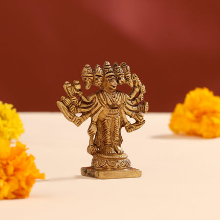 Brass Panchmukhi Hanuman Idol (4")
