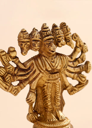 Brass Panchmukhi Hanuman Idol (4")