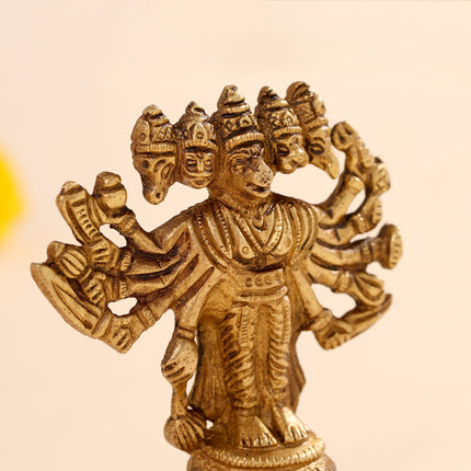 Brass Panchmukhi Hanuman Idol (4")