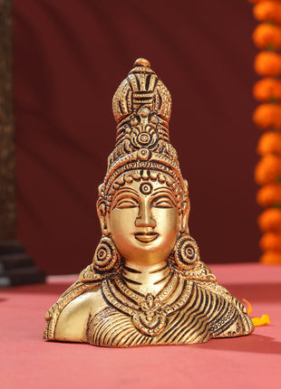 Brass Parvati Bust Idol (5 Inch)