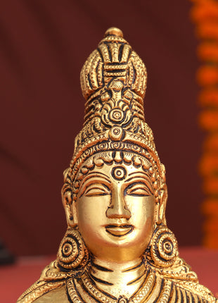 Brass Parvati Bust Idol (5 Inch)