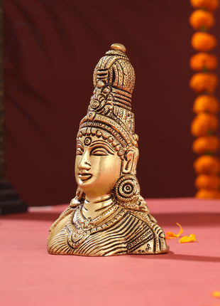 Brass Parvati Bust Idol (5 Inch)