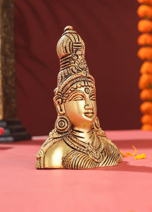 Brass Parvati Bust Idol (5 Inch)