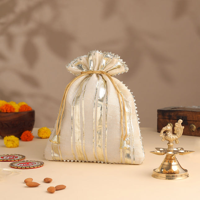 Brass Peacock Diya Festive Potli/Hamper