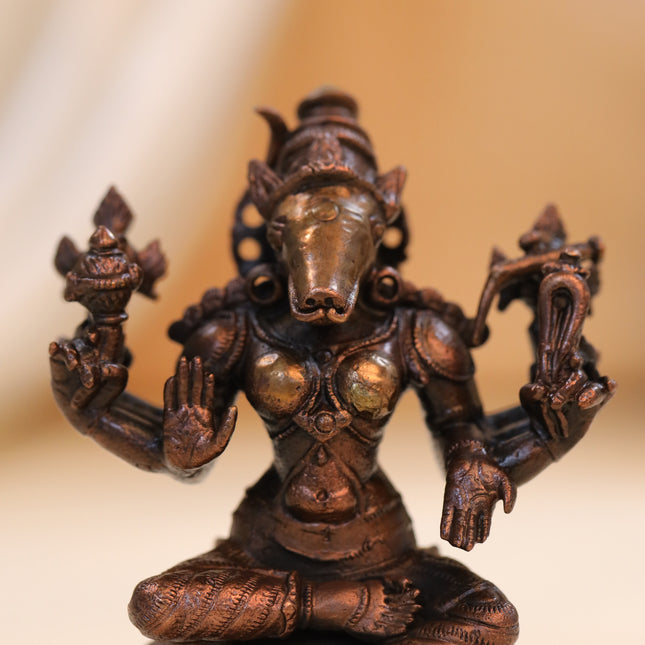 Copper Varahi Devi Idol (4 Inch)