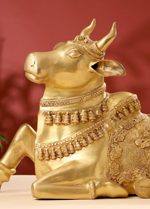 Brass Majestic Nandi Idol (20.5 Inch)