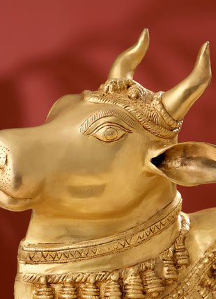 Brass Majestic Nandi Idol (20.5 Inch)