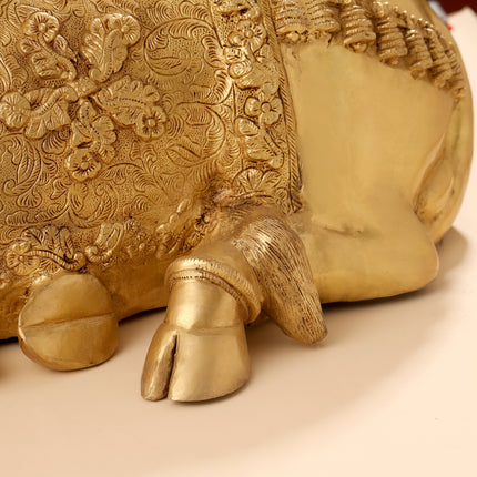 Brass Majestic Nandi Idol (20.5 Inch)