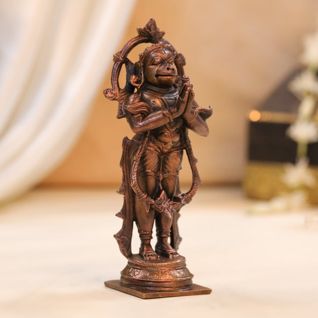Copper Hanuman Standing Idol (5.5 Inch)