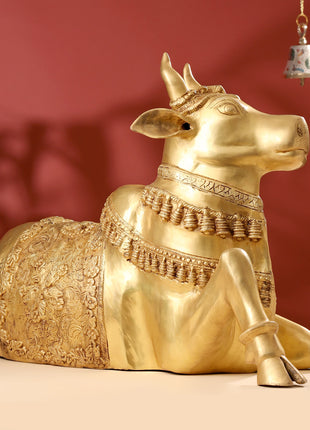 Brass Majestic Nandi Idol (20.5 Inch)