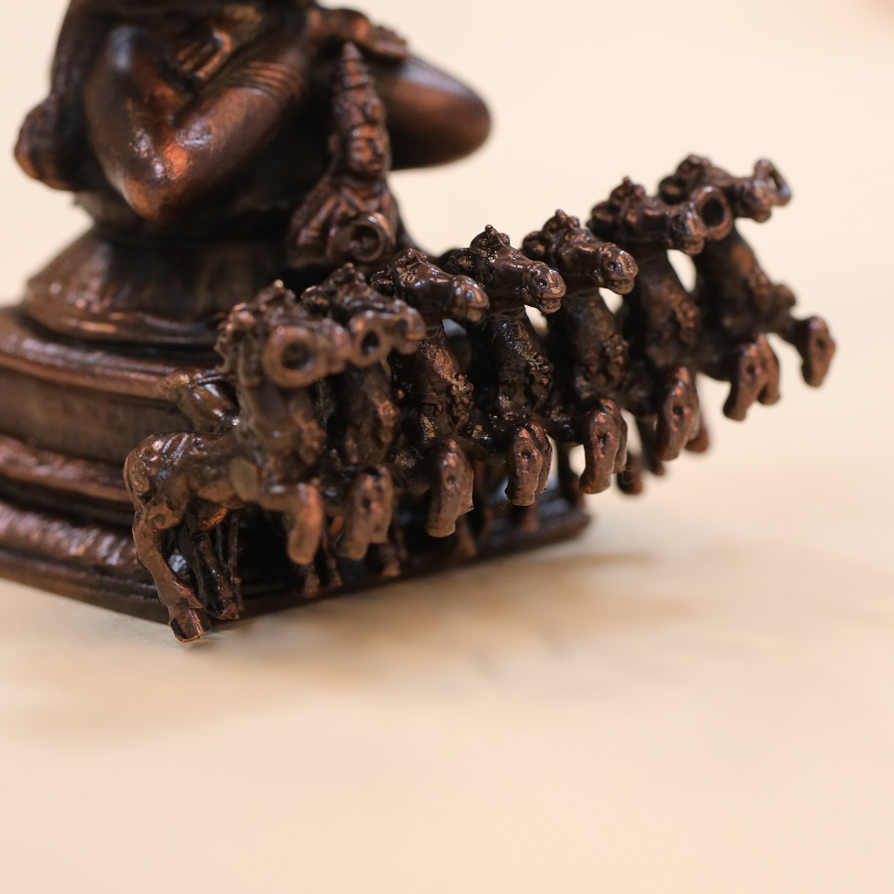 Copper Surya Rath Idol (4 Inch) – Vedansh Craft