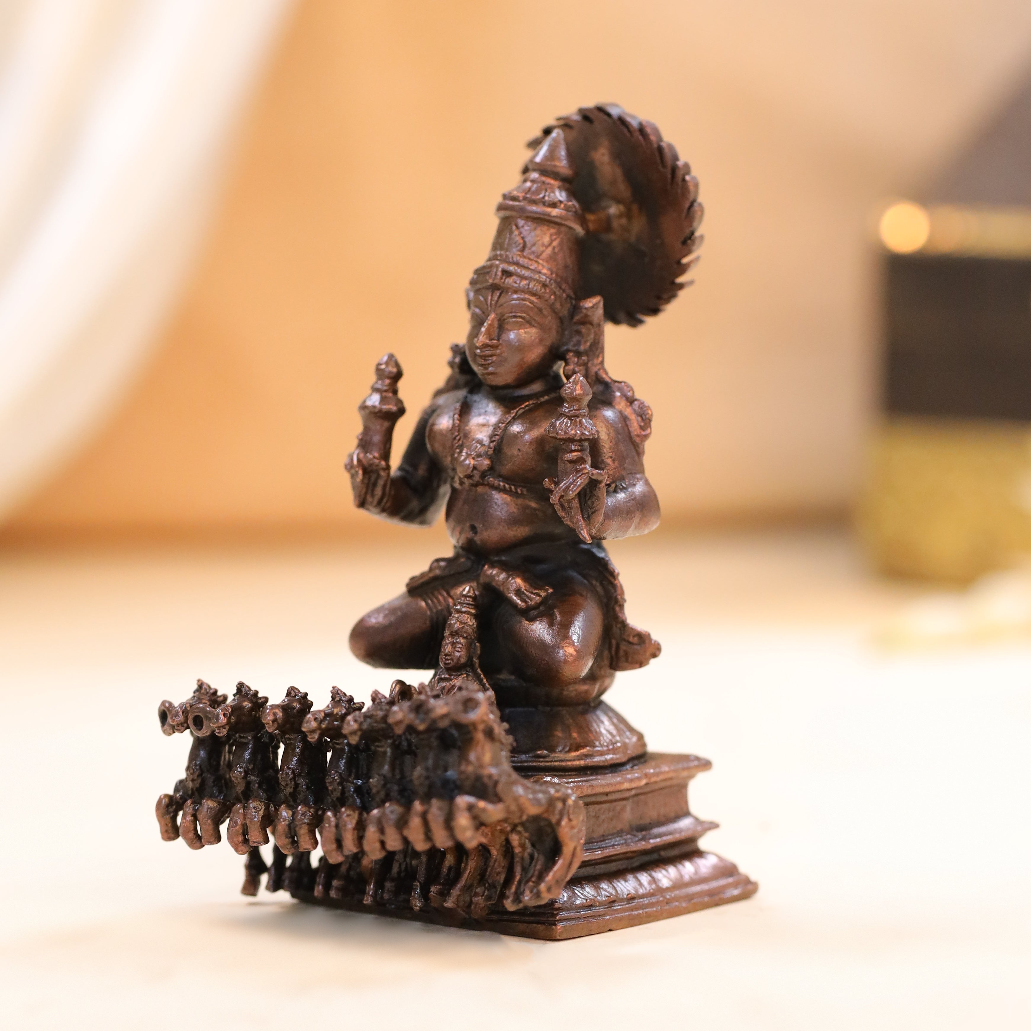 Copper Surya Rath Idol (4 Inch) – Vedansh Craft