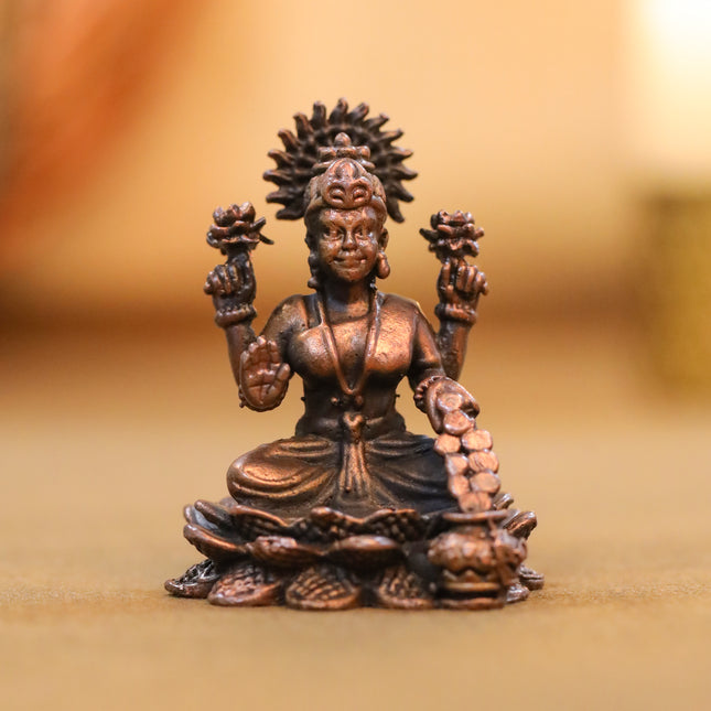 Copper Goddess Lakshmi Idol (2.2 Inch)