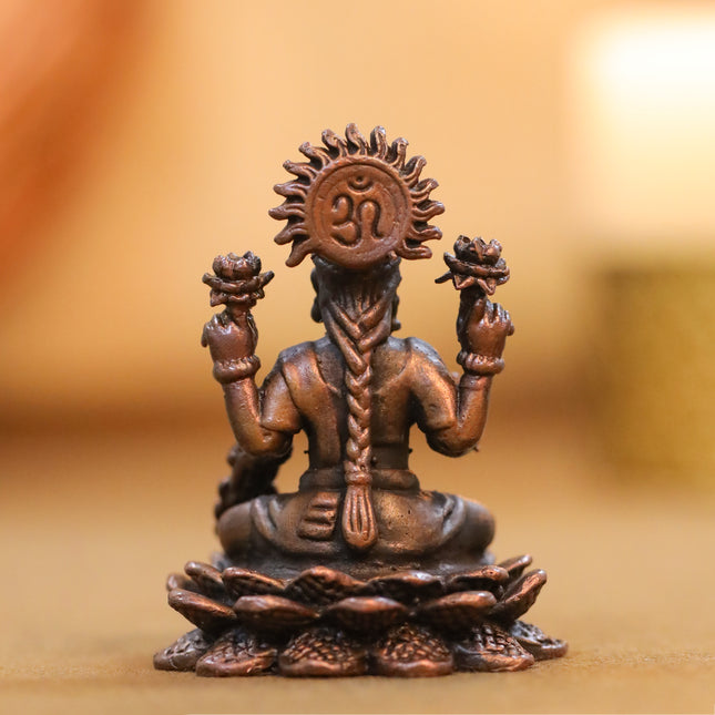 Copper Goddess Lakshmi Idol (2.2 Inch)