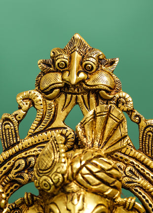 Brass Frame Pagdi Ganesha Idol (12 Inch)