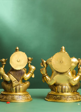 Brass Ashthavinayak Ganesha And Lakshmi Set
