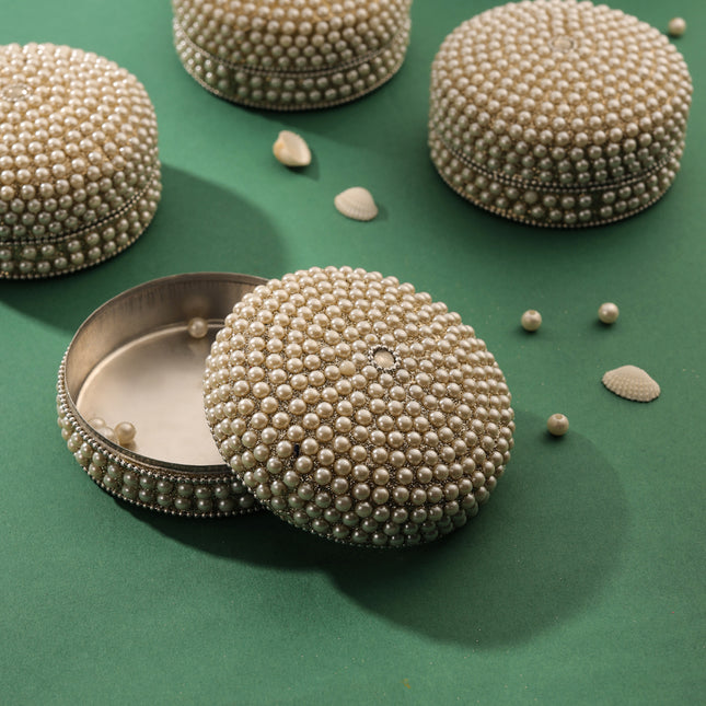 Pearl kumkum Box Set Of Four (2 Inch)