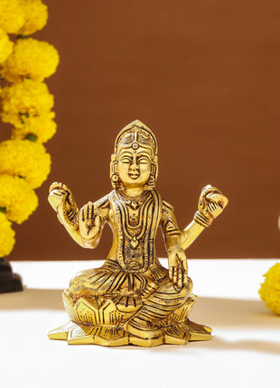 Brass Bala Tripurasundari Idol On Lotus (6 Inch)