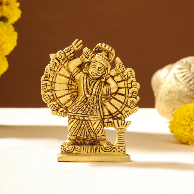 Brass Goddess Saptashrungi Idol (4.5 Inch)