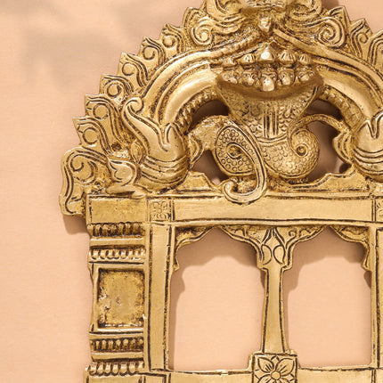 Brass Handcarved Prabhavali Frame (9 Inch)