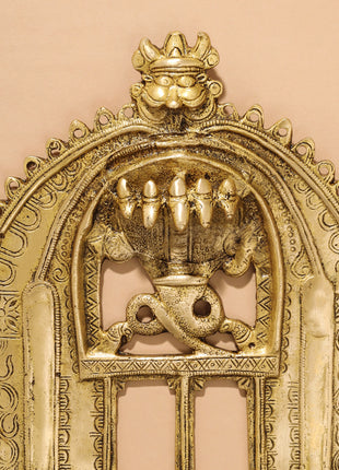 Brass Handcarved Prabhavali Frame (10 Inch)
