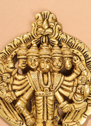 Brass Panchmukhi Hanuman Wall Hanging (4 Inch)