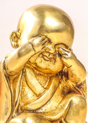 Brass Monks Baby Buddha Statues Set (5.5 Inch)