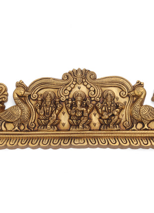 Brass Superfine Lakshmi Ganesha Saraswati Wall Hanging (6 Inch)
