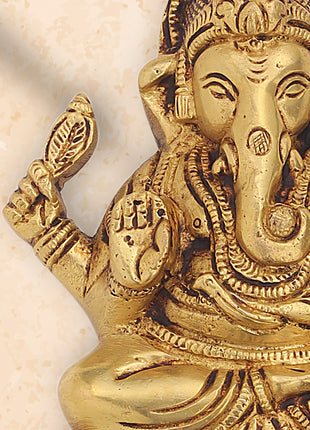 Brass Ganesha Wall Hanging (6 Inch)