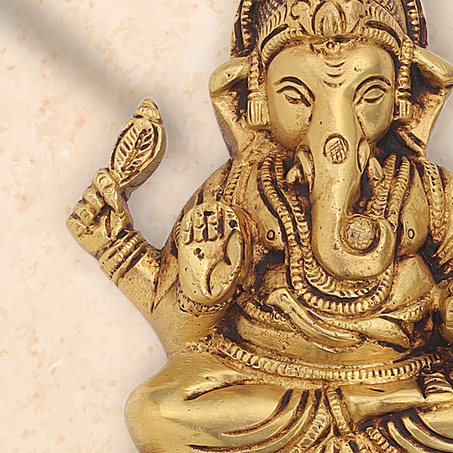 Brass Ganesha Wall Hanging (6 Inch)