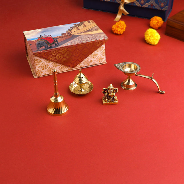Brass Ganesha Idol & Handbell Corporate/Gift Hamper