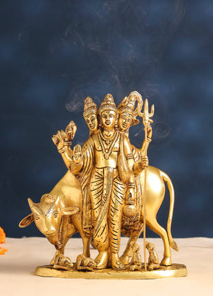 Brass Lord Dattatreya Idol (10.5 Inch)