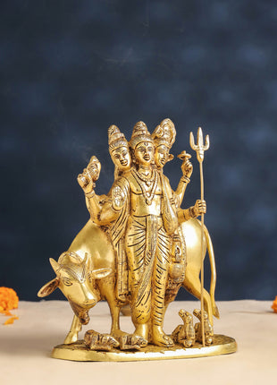 Brass Lord Dattatreya Idol (10.5 Inch)