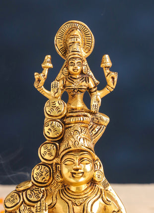 Brass Kuber And Lakshmi Idol (10.5 Inch)