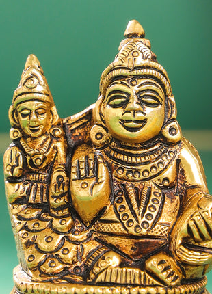 Brass Kuber And Lakshmi Idol (3 Inch)