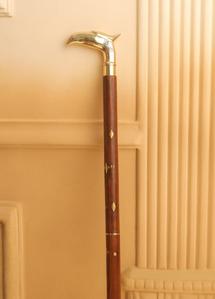 Brass Wooden Walking Stick (37 Inch)